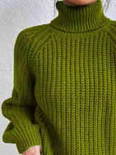 Load image into Gallery viewer, Top - Rib-Knit Slit Turtleneck - 12 Color Options