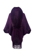 Load image into Gallery viewer, Top -Fringe Detail Long Sleeve Ribbed Poncho - 6 Color Options