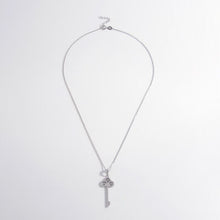 Load image into Gallery viewer, Jewelry - Sterling Silver Inlaid Zircon Key Shape Necklace