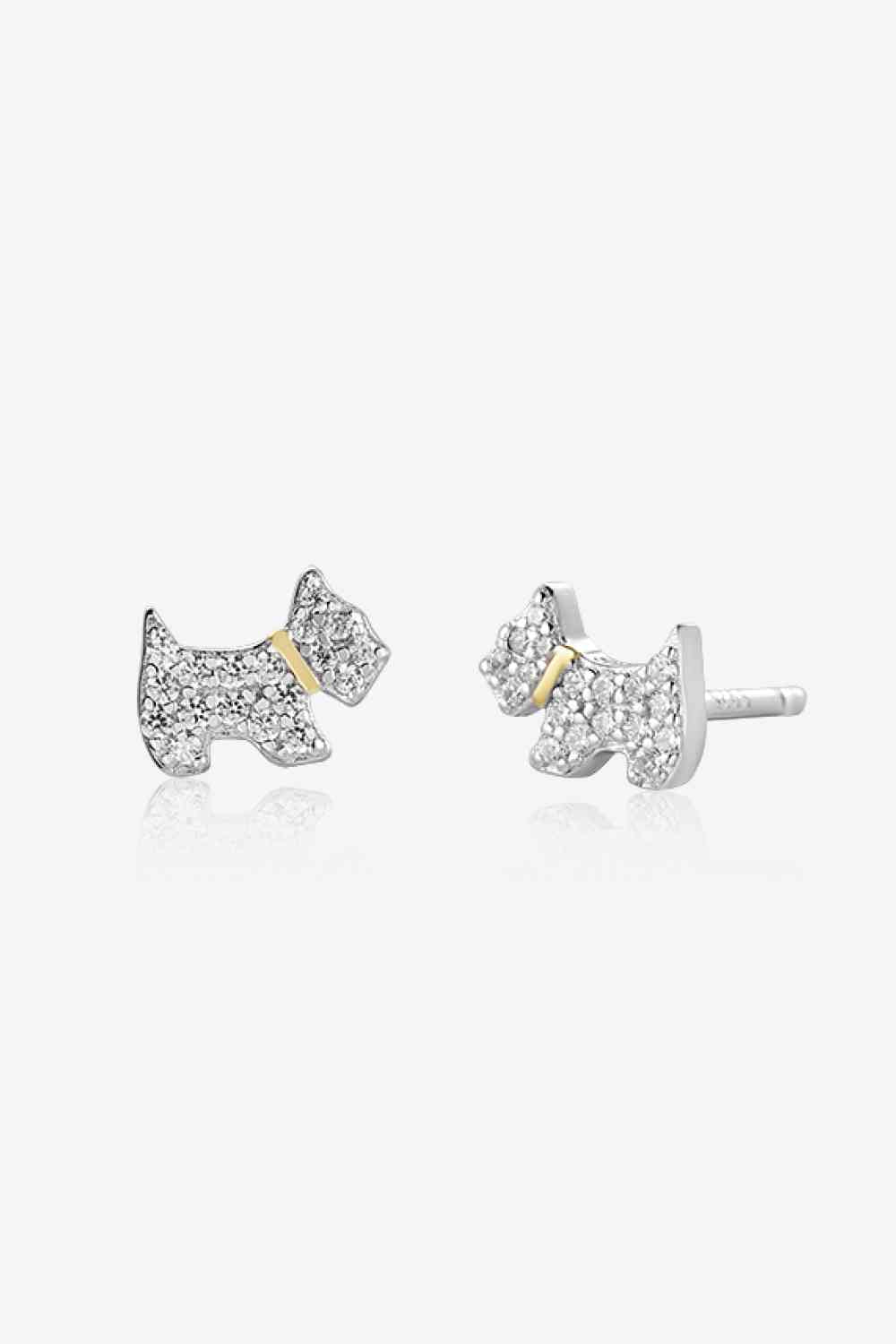 Jewelry - Puppy Zircon 925 Sterling Silver Stud Earrings