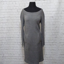 Load image into Gallery viewer, Grey Off Shoulder 3/4 Sleeve Sweater Dress