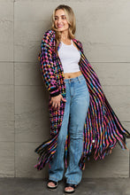 Load image into Gallery viewer, Top - Multicolored Open Front Fringe Hem Cardigan - 6 Color Options
