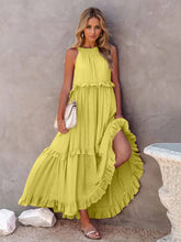 Load image into Gallery viewer, Dress - BBPro Ruffled Tiered Maxi Dress with Pockets
