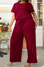 Load image into Gallery viewer, Jumpsuits - BBPro Plus Size Drawstring Waist Short Sleeve Jumpsuit
