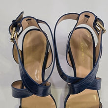 Load image into Gallery viewer, Tommy Hilfiger Size 8.5M Blue Sadah Block Heel Sandals
