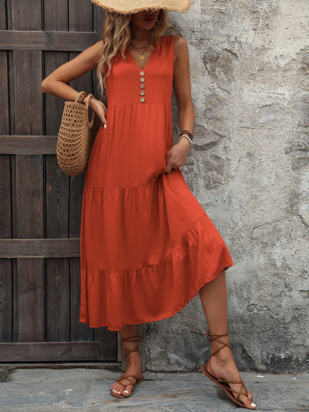 Dress - BBPro Collection Casual Tiered Midi Dress