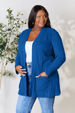 Load image into Gallery viewer, Top - Basic Bae Ribbed Open Front Cardigan with Pockets - 5 Color Options
