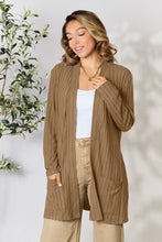 Load image into Gallery viewer, Top - Basic Bae Ribbed Open Front Cardigan with Pockets - 5 Color Options
