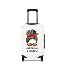 Load image into Gallery viewer, Black Blessed, and Beautiful Luggage Cover
