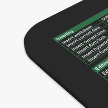 Load image into Gallery viewer, Excel Cheat Sheet Black Mousepad
