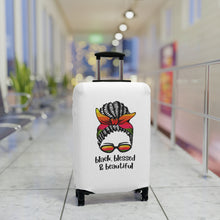 Load image into Gallery viewer, Black Blessed, and Beautiful Luggage Cover
