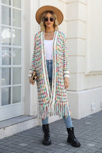 Load image into Gallery viewer, Top - Multicolored Open Front Fringe Hem Cardigan - 6 Color Options
