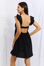 Load image into Gallery viewer, Dress - Culture Code Ruffle Sleeve Dress - Black
