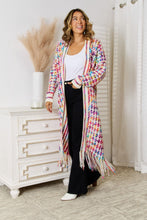 Load image into Gallery viewer, Top - Multicolored Open Front Fringe Hem Cardigan - 6 Color Options

