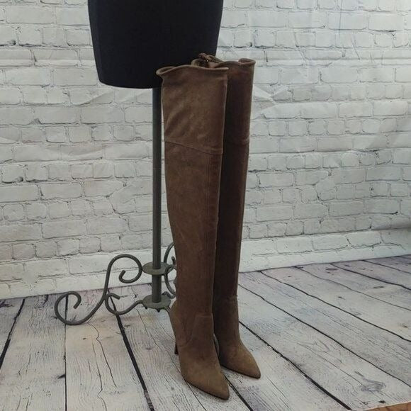 Aldo Size 9 Asteille Over-the-Knee Suede Boots - Taupe