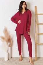 Load image into Gallery viewer, Sets -   Basic Bae Long Sleeve V-Neck Top and Pants Set
