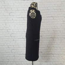 Load image into Gallery viewer, Adrienne Vittadini Size 10 Sleeveless Black Sheath Dress
