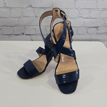 Load image into Gallery viewer, Tommy Hilfiger Size 8.5M Blue Sadah Block Heel Sandals
