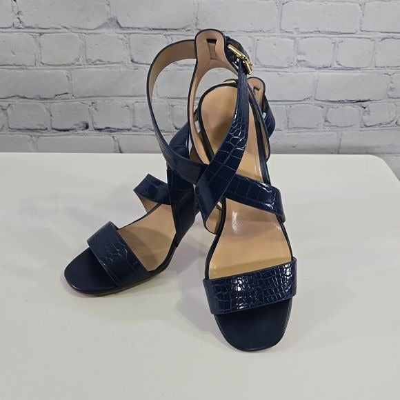 Tommy Hilfiger Size 8.5M Blue Sadah Block Heel Sandals