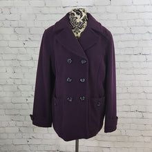 Load image into Gallery viewer, St. John&#39;s Bay Size Large Double Breasted Purple Pea Coat
