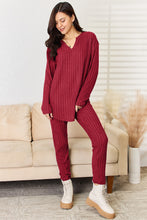 Load image into Gallery viewer, Sets -   Basic Bae Long Sleeve V-Neck Top and Pants Set
