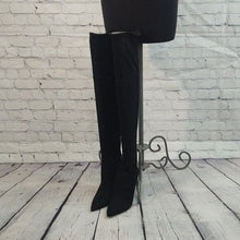Load image into Gallery viewer, Aldo Size 9 Asteille Over-the-Knee Suede Boots-Mid Night Black
