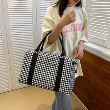 Load image into Gallery viewer, Bags - Houndstooth Canvas Travel Bag
