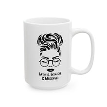 Load image into Gallery viewer, Brains, Beauty and Blessings Ceramic Mug, (11oz, 15oz)
