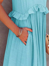 Load image into Gallery viewer, Dress - BBPro Ruffled Tiered Maxi Dress with Pockets
