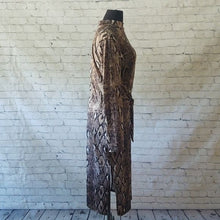 Load image into Gallery viewer, Size Large Mock Neck Reptile Print Dress with 2 Side Splits
