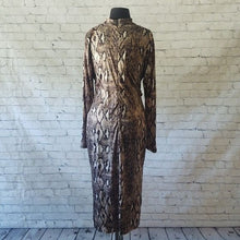 Load image into Gallery viewer, Size Large Mock Neck Reptile Print Dress with 2 Side Splits
