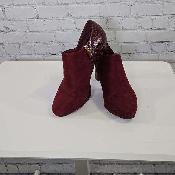 Xappeal Ayla Burgundy Bootie Size 10