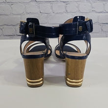 Load image into Gallery viewer, Tommy Hilfiger Size 8.5M Blue Sadah Block Heel Sandals
