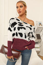 Load image into Gallery viewer, Top - Two-Tone Boat Neck Sweater - 3 Color Options
