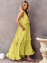 Load image into Gallery viewer, Dress - BBPro Ruffled Tiered Maxi Dress with Pockets
