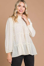 Load image into Gallery viewer, Top - Culture Code Swiss Dot Mock Neck Blouse
