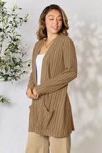 Load image into Gallery viewer, Top - Basic Bae Ribbed Open Front Cardigan with Pockets - 5 Color Options
