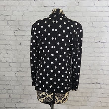 Load image into Gallery viewer, Versona Size Medium Black and White Polkadot Blazer
