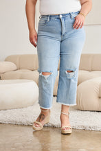 Load image into Gallery viewer, Jeans/Pants - RFM High Waist Raw Hem Distressed Jeans
