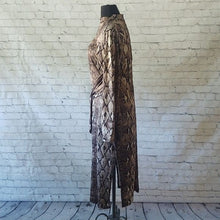Load image into Gallery viewer, Size Large Mock Neck Reptile Print Dress with 2 Side Splits
