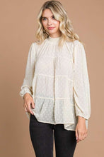 Load image into Gallery viewer, Top - Culture Code Swiss Dot Mock Neck Blouse
