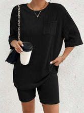 Load image into Gallery viewer, Set- BBPro Ribbed Round Neck Shorts Set
