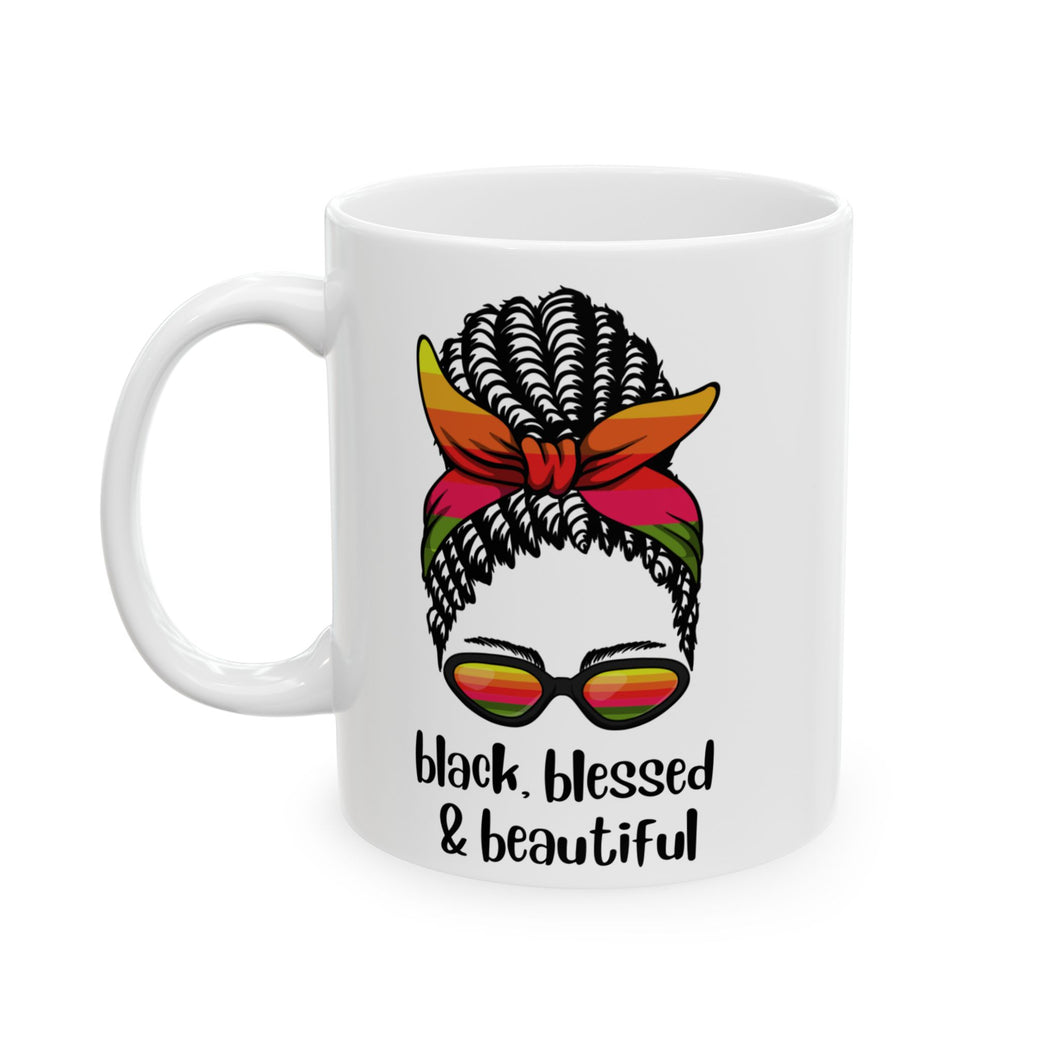 Black, Blessed, and Beautiful Ceramic Mug, (11oz, 15oz)
