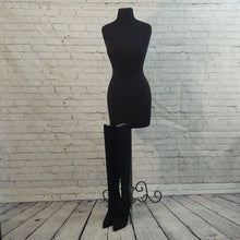 Load image into Gallery viewer, Aldo Size 9 Asteille Over-the-Knee Suede Boots-Mid Night Black
