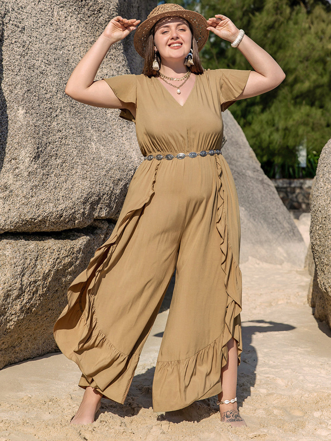 Jumpsuit - BBPro Plus Size V-Neck Jumpsuit