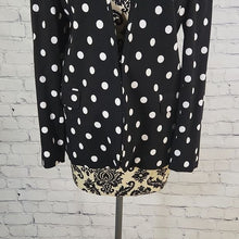 Load image into Gallery viewer, Versona Size Medium Black and White Polkadot Blazer
