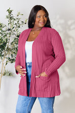 Load image into Gallery viewer, Top - Basic Bae Ribbed Open Front Cardigan with Pockets - 5 Color Options
