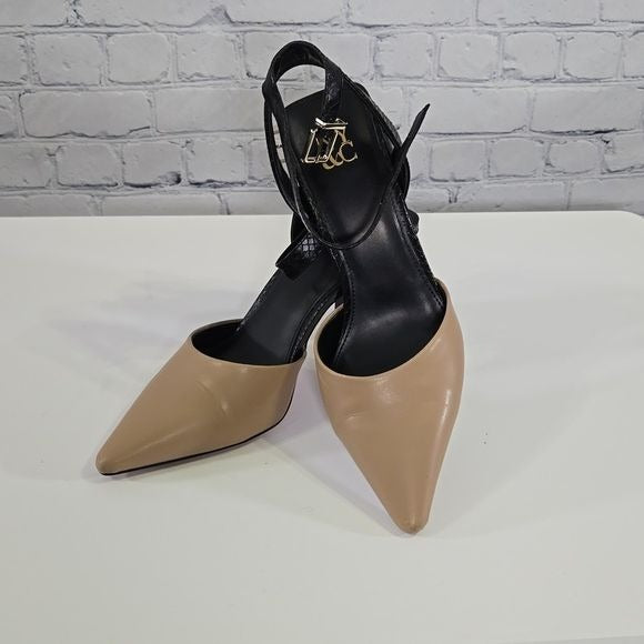 New York and Company Size 9 Stacy Heel Color Block Nude and Black