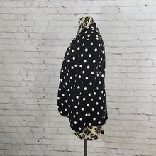 Load image into Gallery viewer, Versona Size Medium Black and White Polkadot Blazer
