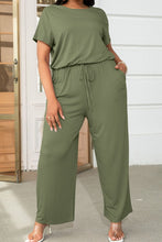Load image into Gallery viewer, Jumpsuits - BBPro Plus Size Drawstring Waist Short Sleeve Jumpsuit
